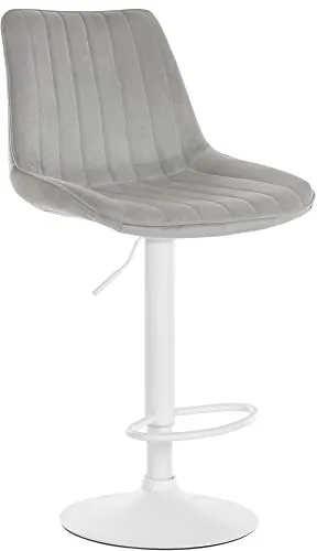 CLP Barhocker Toni Samt | Höhenverstellbarer Thekenhocker mit Rückenlehne - Barhocker mit gepolstertem Samtbezug, stufenlos höhenverstellbar und 360° drehbar. Ideal für gemütliche Abende an der Bar, erhältlich in verschiedenen Farben.