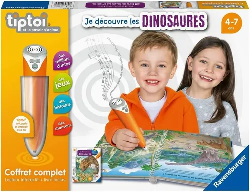 RAVENSBURGER TIPTOI-Set - Ich entdecke die Dinosaurier - Gesellschaftsspiel für Kinder ab 4 Jahren, interaktives Lernen mit dem TIPTOI-Stift für spannende Entdeckungsreisen in die Welt der Dinosaurier.