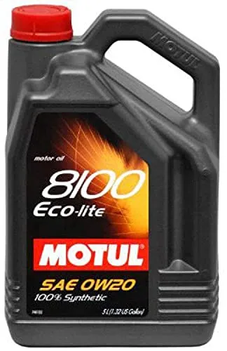 Motul 104983 Motoröl 8100 Eco-lite 0W-20, 5 L, Brown