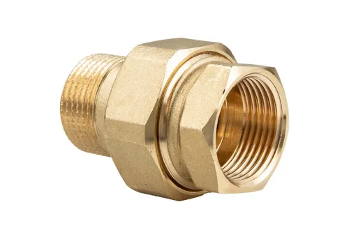 tecuro Gewindefitting Verschraubung IG x AG 1/2 bis 2 Zoll, konisch dichtend - Messing, 1 Zoll