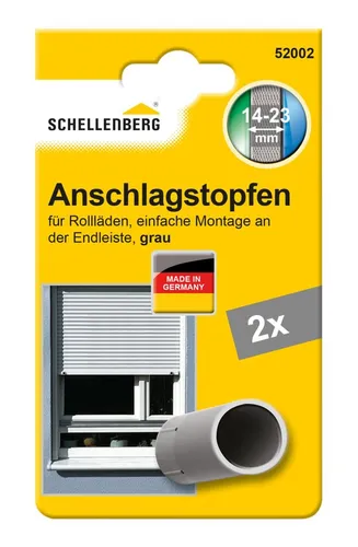 Schellenberg Anschlagstopfen 40mm Ø20mm grau 52002 - Praktischer Anschlagstopfen für Vorhänge und Jalousien, in grau, ideal für einen sicheren Halt und einfache Montage.