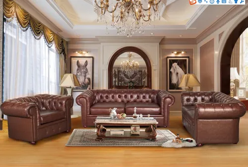 Klassische Chesterfield Leder Couch 3-Sitzer Sofa - Elegantes 3-Sitzer Sofa im klassischen Chesterfield-Stil, ideal für jedes Wohnzimmer. Hochwertige Verarbeitung und edles Design sorgen für einen luxuriösen Look.