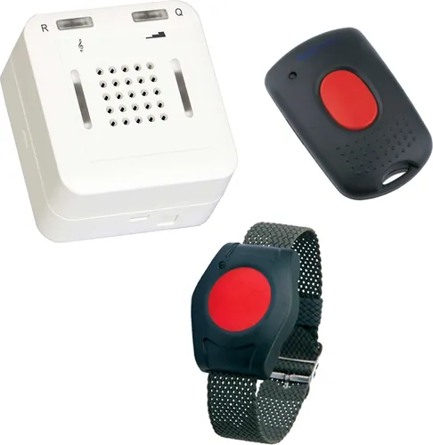 ELDAT Senioren Sicherheitspaket 1: Hausnotruf mit Notrufarmband und Quittierungs-Sender