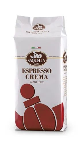 Saquella Classic Espresso Crema 1kg - Kaffee mit 60% Robusta-Anteil, bietet intensiven Geschmack und kräftigen Espressogenuss, ideal für Siebträger und Vollautomaten.
