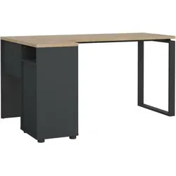 Dmora Schreibtisch Noemie 150x99,6x75,6h cm Braun 3 Schubladen - Braun