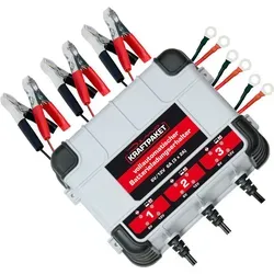 Dino-Kraftpaket Autobatterie-Ladegerät 6V/12V-3x2A - Fahrzeugbatterie-Ladegerät für 2 oder 3 Fahrzeuge, automatische Ladefunktion, optimaler Schutz mit IP65 und Verlängerung der Batterielebensdauer.