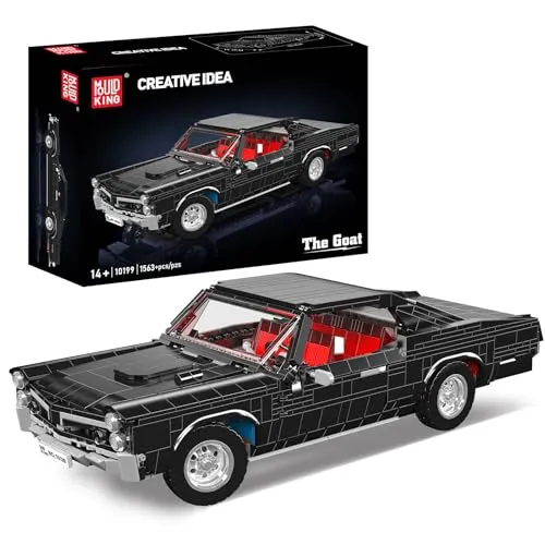 Mould King 10199 Technik Oldtimer Rennsport Bausteine, 1563 Teile Modellauto-Bausatz, Technologie Amerikanischer Sportwagen Spielzeug für Erwachsene