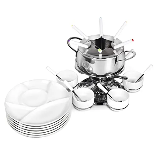 Ribelli Fondue Set 28-teilig Edelstahl für 6 Personen