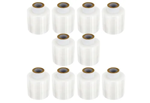 SCHMIDT security tools Schutzfolie Stretchfolie 10 Rollen je 300m 10cm Transparent Dehnfolie Wickelfolie