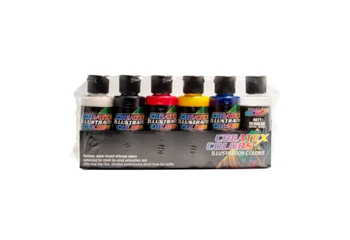 Createx Colors Acrylfarbe Illustration Primary Set color 508100 Airbrushfarbe 6 x 60ml