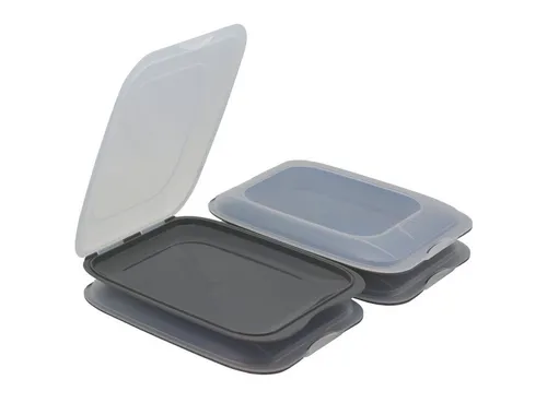 Engelland Frischhaltedose Aufschnittdosen, Aufschnittbox, Kunststoff, (Vorteils-Set, 4-tlg., mit transparentem Deckel), stapelbar, platzsparend, Ordnung im Kühlschrank, Organizer, Stapelbox