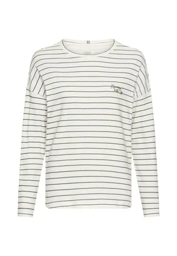camel active Damen Langarmshirt aus Reiner Baumwolle Graugrün, womenswear-4XL