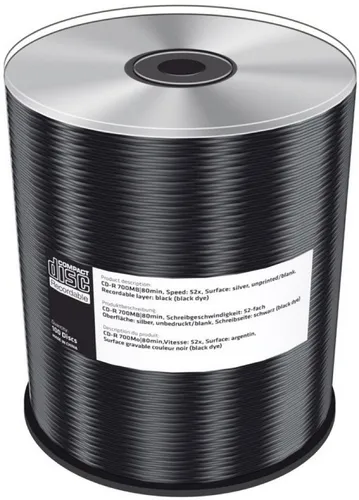 MediaRange CD-R 700MB - Vollflächig bedruckbar, 100 Stück - Rohlinge: 700MB Kapazität, ideal für individuelle Beschriftungen und kreative Designs.