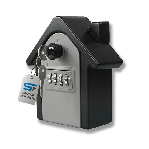 SCHARTEC® Schlüsseltresor Metall außen Häuschen-Look Zahlenschloss Schlüsselbox