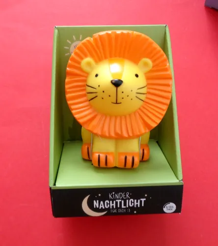 KINDER NACHTLICHT MUTIG & WILD Löwe 12,4x10x8,5cm LED-Nachtlicht aus Kunststoff