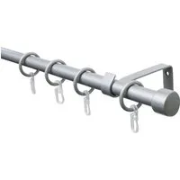 Gardinia Gardinenstangen-Set Cap 1-Lauf Ø 16/13 mm Silber