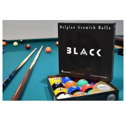 Billard Kugeln Set - Aramith Tournament TV Black 57,2mm - Zubehör für Billard mit hochwertigen, langlebigen Kugeln aus Belgien, ideal für Turniere und Freizeitspieler.