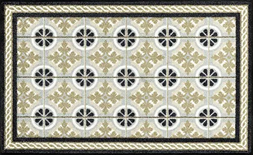 wash+dry by Kleen-Tex Kitchen Tiles Teppich - Kurzflor-Teppich, rutschhemmend und waschbar, ideal für In- und Outdoor-Bereiche, pflegeleicht und robust mit 5 Jahren Herstellergarantie.