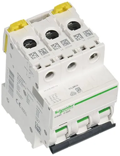 Schneider Electric a9 F84332 iC60H Acti9 Leitungsschutzschalter, Krümmung C, 3p, 85 mm Höhe x 54 mm Breite x 78.5 mm Tiefe, 32 A, 50/60 Hz, Weiß