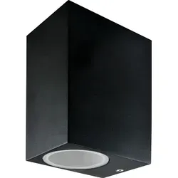 Grafner UP and DOWN Aluminium Wandlampe, schwarz, 2x GU10, IP44, für außen und innen, KEIN ROST – Pulverbeschichtung, oben unten Wandleuchte La...