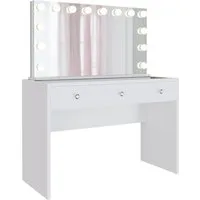 DELUKE Schminktisch LILLE mit Beleuchtung und Spiegel