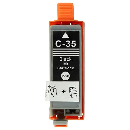 vhbw Tintenpatrone Schwarz kompatibel mit Canon Pixma IP100v, IP110, IP100P, ip100 Drucker (kompatibel, 10ml) - Ersatz für Canon PGI-35BK
