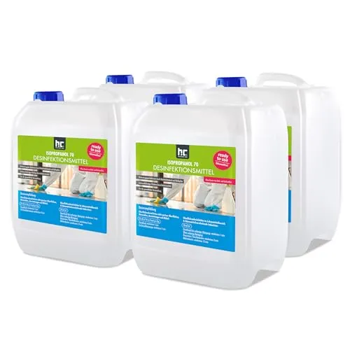 Höfer Chemie 4 x 5 L (20 Liter) Zugelassenes Desinfektionsmittel für Oberflächen - anwendungsfertig - auch geeignet für Lebensmittelindustrie