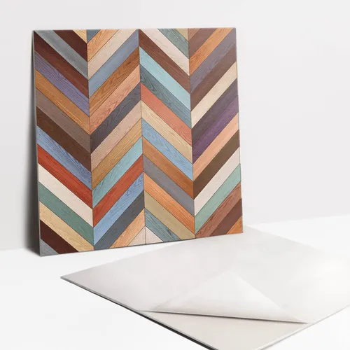 Bunte PVC-Fliesen für Wand- und Bodenverkleidung - Selbstklebende Vinyl-Fliesen in quadratischem Design (30 x 30 cm), ideal für moderne Räume wie Büro, Küche und Wohnzimmer. Einfach zu verlegen und pflegeleicht.