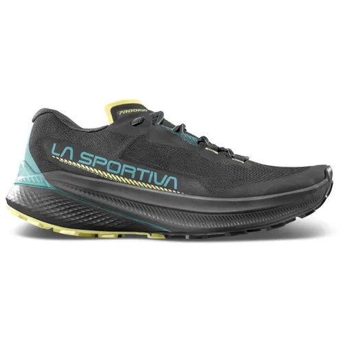 La Sportiva Prodigio Women Carbon/Juniper (40,5) - Laufschuhe mit XFLow-Schaum für optimale Dämpfung und Energierückgabe, ideal für Ultraläufer. Bietet Stabilität, Schutz und Komfort auf jedem Terrain.