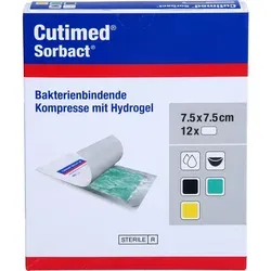 Cutimed Sorbact Gel Kompressen 7,5x7,5 cm - 12 Stück - Kompressen & Verbände, ideal zur Wundheilung mit innovativer Sorbact-Technologie für eine effektive Wundversorgung.