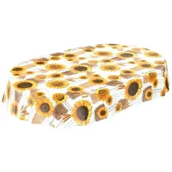 ANRO Wachstuchtischdecke oval 140x240cm in Gelb - Strapazierfähige und wasserabweisende Tischdecke für Indoor und Outdoor, ideal für Garten und Camping. Pflegeleicht und schmutzabweisend für sorgenfreies Essen im Freien.