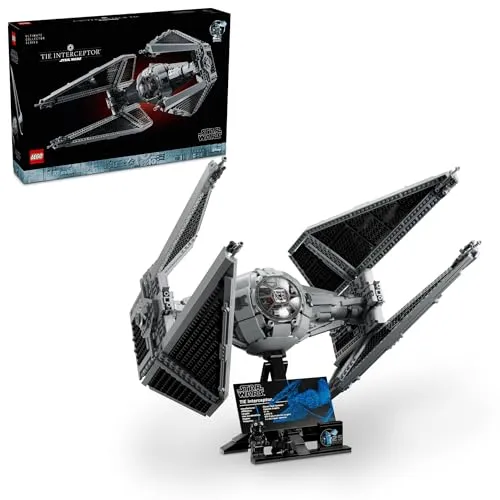 LEGO Star Wars Ultimate Collector Series TIE Interceptor Modellbauset, Star Wars Sammlerstück mit TIE Pilot Minifigur, kreatives Bauen und Ausstellen Starfighter Set für Erwachsene und UCS Fans, 75382