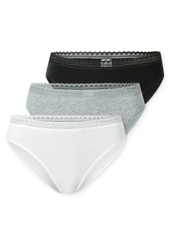 SCHIESSER Damen Slip Rio im 3er Pack - Größe 36 - Funktionsunterwäsche mit atmungsaktiver Baumwolle und eleganten Spitzenbändern für optimalen Tragekomfort und einen stilvollen Look.