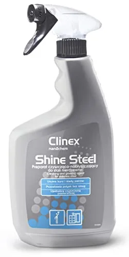 Clinex Edelstahlreiniger Spray “Shine Steel” 650 ml - Putzmittel für Edelstahl - Fettlöser in Sprühflasche - Haushaltsreinigungsmittel