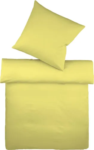 Fleuresse Halbleinen-Bettwäsche Provence, 7056 pistazie 135 x 200 cm - Bettwäsche aus 50% Baumwolle und 50% Leinen, ideal für Sommernächte. Atmungsaktiv, hypoallergen und pflegeleicht mit elegantem Edelknitter-Look. Verleihe deinem Schlafzimmer französisches Landhausflair!