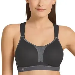 Anita Active Damen Dynamix-Star Sport-BH - Schwarz/Anthrazit, Größe 85E - Funktionsunterwäsche, bietet optimalen Halt und höchsten Tragekomfort für aktive Frauen.