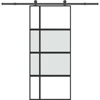 vidaXL Schiebetür 90x205 cm aus Hartglas und Aluminium - Moderne Schiebetür für platzsparende Lösungen, aus langlebigem Hartglas und korrosionsbeständigem Aluminium. Sanftes Gleiten dank Innenlager und Türstopper.