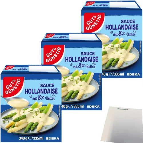 Gut&Günstig Sauce Hollandaise mit 8% Butter 3er Pack 3x335ml Packung usy Block