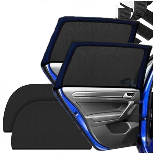 KRUMAD Auto Sonnenschutz Baby, 2 Stück Moskitonetz Sonnenblende Auto Seitenscheibe, Autozubehör für Kinder, Sonnenschutz Auto Fenster, UV Schutz & Insektenschutz für Autos