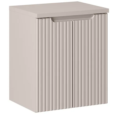 Lomadox Waschbeckenschrank NEWPORT-56-CASHMERE Waschtischunterschrank 50cm in kaschmir mit gerillter Front