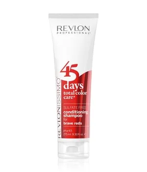REVLON REVLONISSIMO 45 DAYS Brave Reds Shampoo und Spülung 275ml - Shampoos für gefärbtes Haar, schützt die Farbintensität bis zu 45 Tage und sorgt für strahlenden Glanz.
