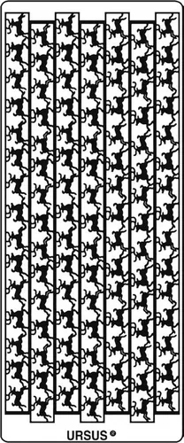 Ursus - Ludwig Bähr Etiketten Kreativsticker 10x23cm Motiv 128 VE=5 Stück silber