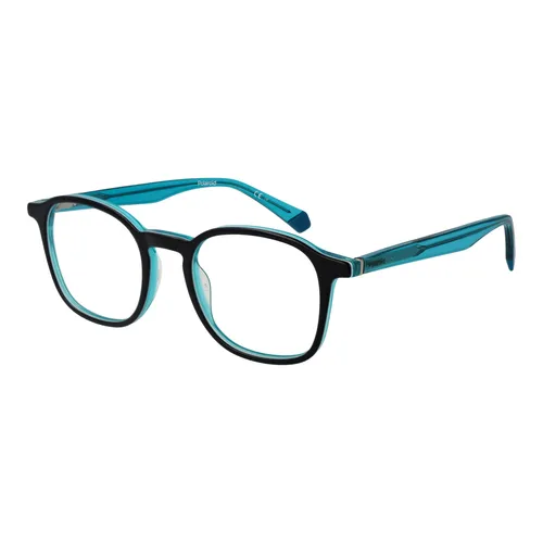 Polaroid Herren Brillenfassung PLD D393 DH420 48 - Schwarz - Moderne Herrenbrillenfassung im quadratischen Design, ideal für den täglichen Gebrauch. Mit robustem Acetat-Rahmen und komfortablem Federscharnier für besten Sitz.
