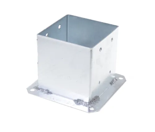 Aufschraubhülse 140x140 Pfostenträger aufschrauben, Bodenhülse mit Dübelplatte