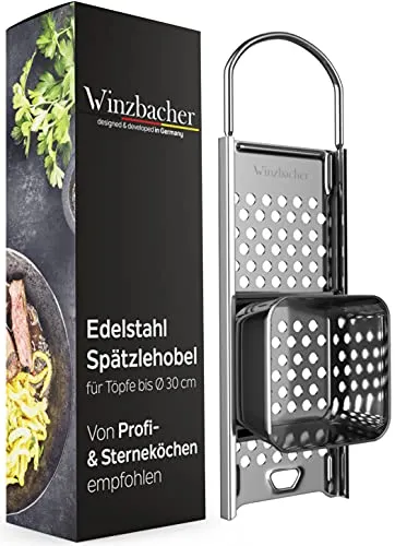 Winzbacher Edelstahl Spätzlehobel mit Teigschlitten – Spülmaschinenfest & Rostfrei