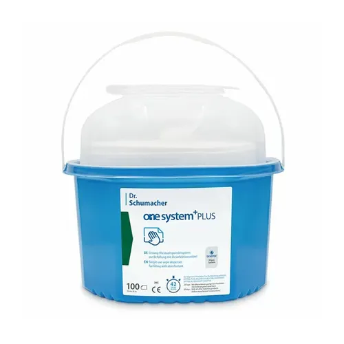 Dr. Schumacher One System Plus Einweg-Vliestuchspender Einweg-Spender zur Tränkung mit Flächendesinfektionsmittel 00-915-OSEE100-01