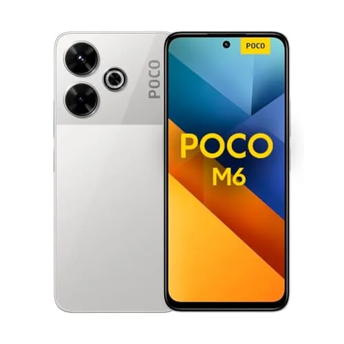 Xiaomi Poco M6 4G 256GB/8GB RAM Dual-SIM silber - Simlockfreies Handy mit 33 W Fast Charging und einem leistungsstarken 5030 mAh Akku, ideal für intensiven Gebrauch und lange Laufzeiten.