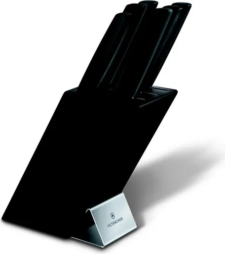 Victorinox Swiss Modern Messerblock mit Messer schwarz 6-teilig (6.7186.63)