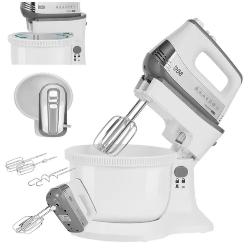 Teesa 500 W TURBO Mixer mit drehbarer Schüssel - Handmixer mit 500 W Leistung und drehbarer Schüssel für müheloses Mixen und perfekte Ergebnisse in der Küche.