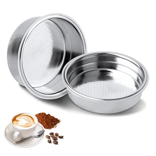 TNOMSNO Filterkorb kompatibel, 1/2 Tassen 51 mm Kaffeefilterkorb 51 mm 304 Edelstahl-Filtersiebkorb, Kaffeefilter für Cecotec Ufesa Delonghi Breville Kaffeemaschinen